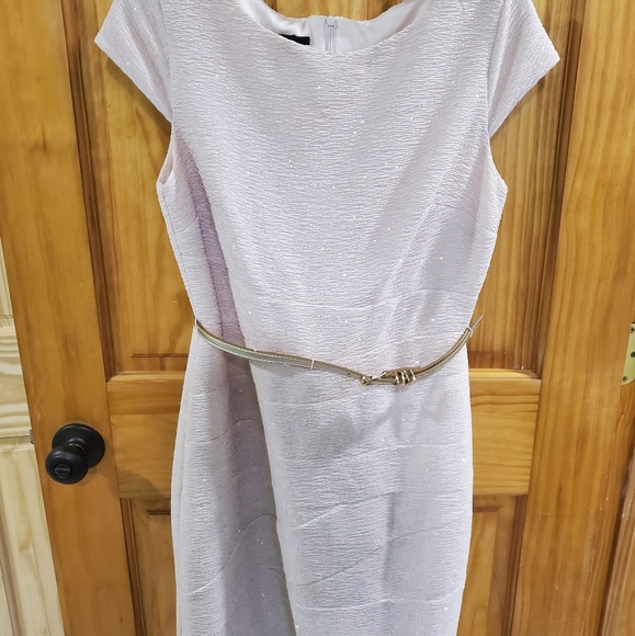 ABG Formal Sparkling Cream Dress w/ Belt - Picture 8 of 10